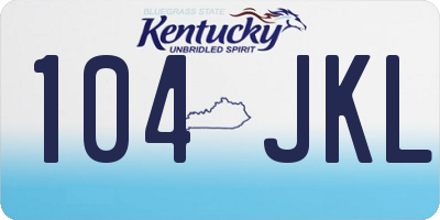 KY license plate 104JKL