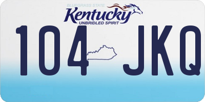 KY license plate 104JKQ