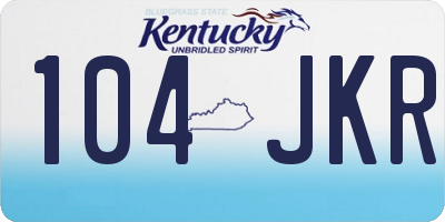 KY license plate 104JKR