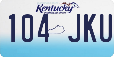 KY license plate 104JKU
