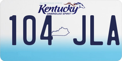 KY license plate 104JLA