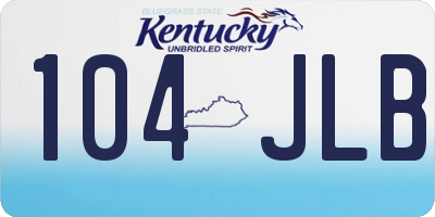 KY license plate 104JLB