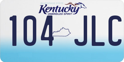 KY license plate 104JLC