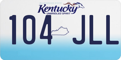 KY license plate 104JLL