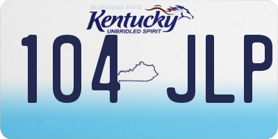 KY license plate 104JLP