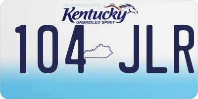 KY license plate 104JLR