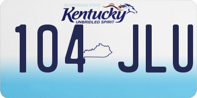 KY license plate 104JLU