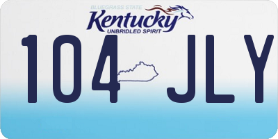 KY license plate 104JLY