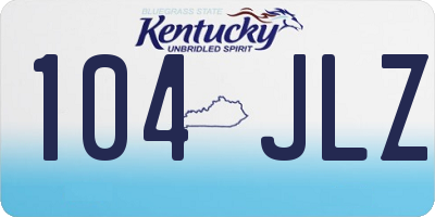KY license plate 104JLZ