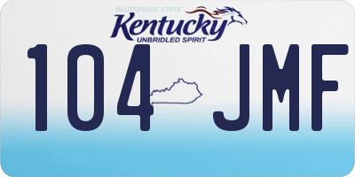 KY license plate 104JMF