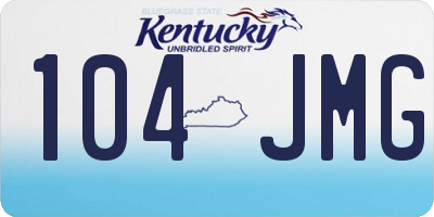 KY license plate 104JMG