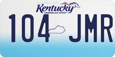 KY license plate 104JMR