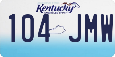 KY license plate 104JMW