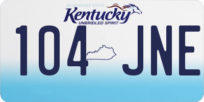 KY license plate 104JNE