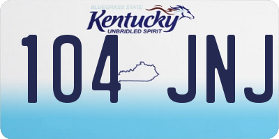 KY license plate 104JNJ