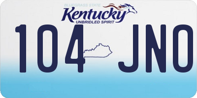 KY license plate 104JNO