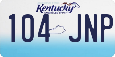 KY license plate 104JNP