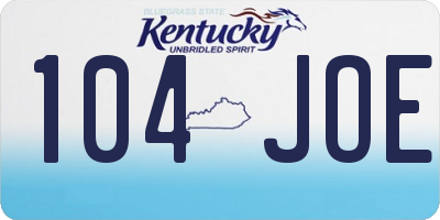 KY license plate 104JOE