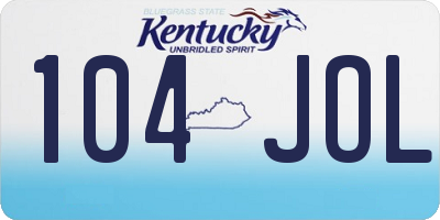 KY license plate 104JOL
