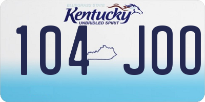 KY license plate 104JOO