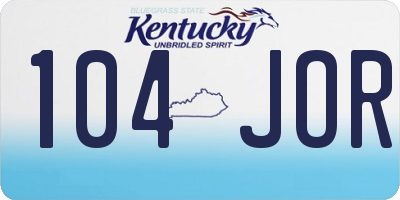 KY license plate 104JOR
