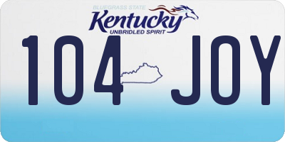 KY license plate 104JOY