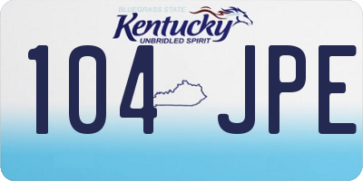 KY license plate 104JPE