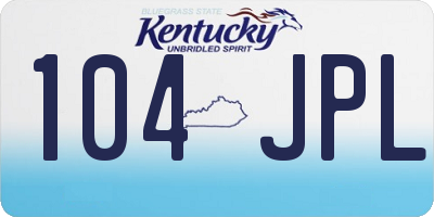 KY license plate 104JPL