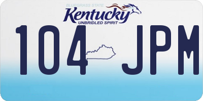 KY license plate 104JPM
