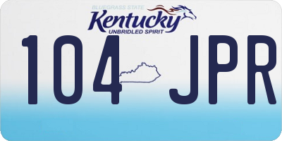 KY license plate 104JPR