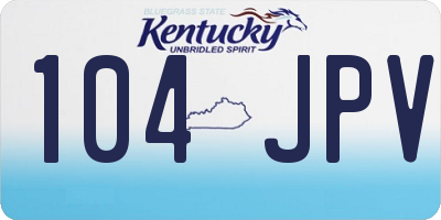 KY license plate 104JPV