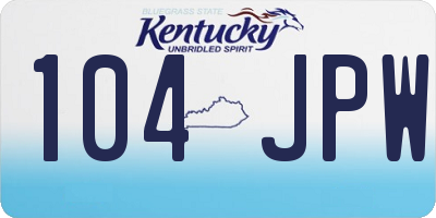 KY license plate 104JPW
