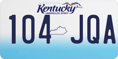 KY license plate 104JQA