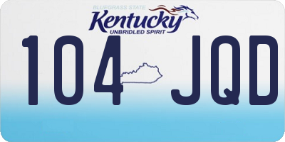 KY license plate 104JQD