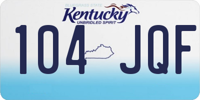 KY license plate 104JQF