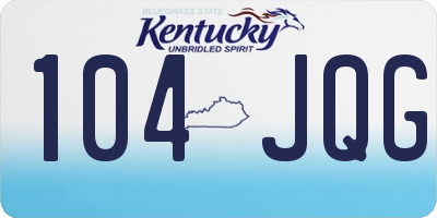 KY license plate 104JQG