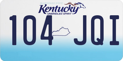 KY license plate 104JQI