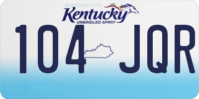 KY license plate 104JQR