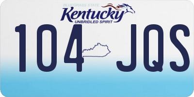 KY license plate 104JQS