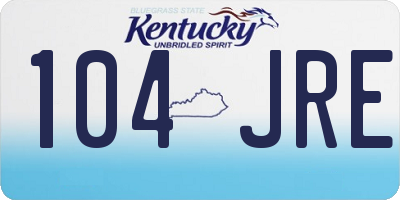 KY license plate 104JRE