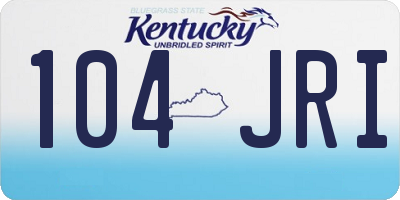 KY license plate 104JRI