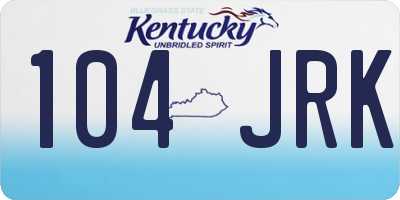 KY license plate 104JRK