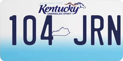 KY license plate 104JRN