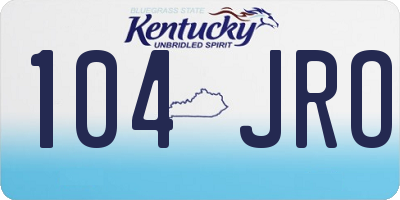 KY license plate 104JRO