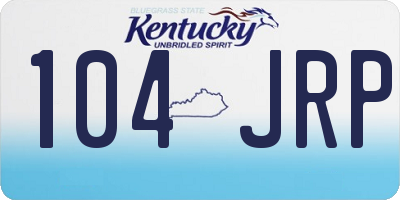 KY license plate 104JRP
