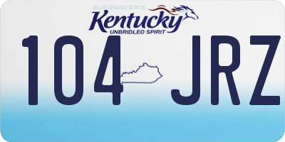 KY license plate 104JRZ