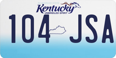 KY license plate 104JSA