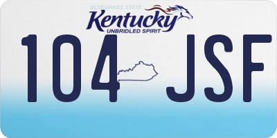 KY license plate 104JSF