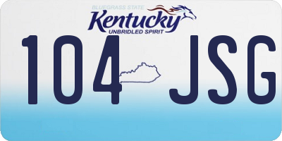 KY license plate 104JSG