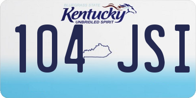 KY license plate 104JSI